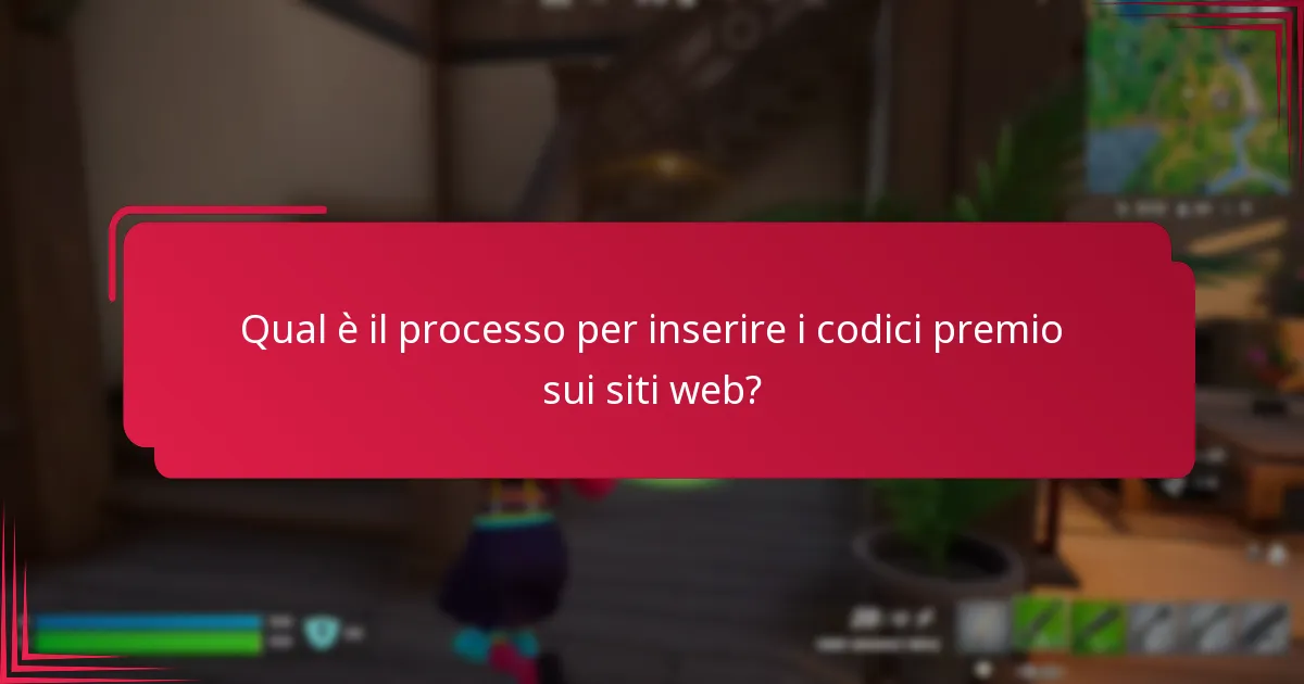 Qual è il processo per inserire i codici premio sui siti web?